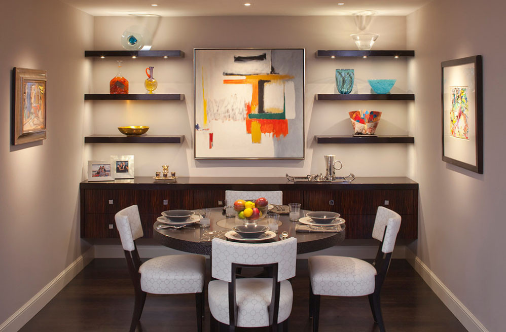 Contempoary room with abstract art by EJ Interior Design