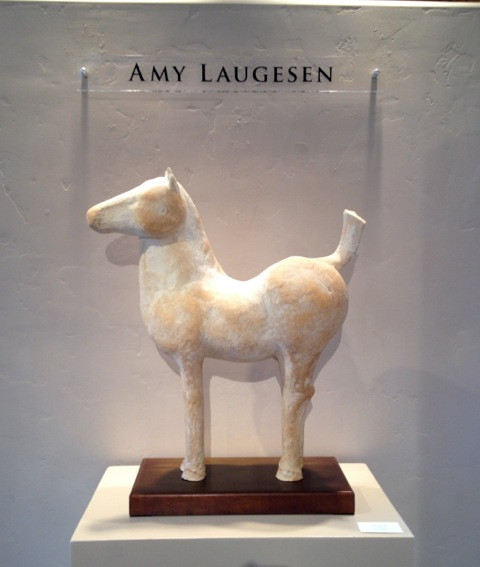 Amy Laugesen's clay horse sculpture.